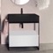 Console Sink Vanity With Matte Black Ceramic Sink and Glossy White Drawer